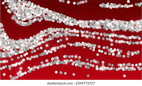Glowing Background with Confetti of Glitter Particles. Sparkle Lights Texture. Anniversary pattern. Light Spots. Star Dust. Explosion of Confetti. Design for Print.