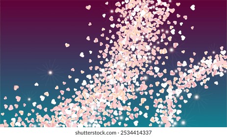 Fondo brillante con confeti de partículas de brillo. San Valentín. Patrón de fiesta. Puntos de luz. Explosión de confeti. Ilustración vectorial de brillo. Diseño para impresión.