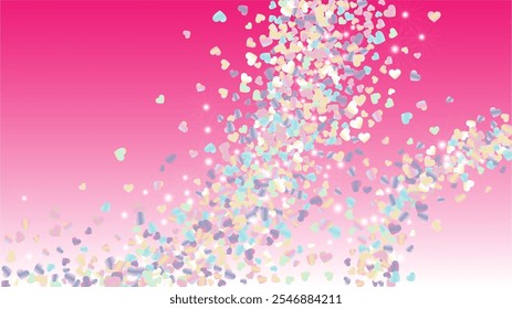 Glowing Background with Confetti of Glitter Particles. St. Valentine Day. Christmas pattern. Light Spots. Explosion of Confetti. Glitter Vector Illustration. Design for Web.