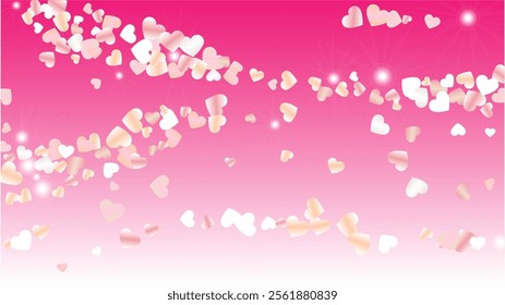 Glowing Background with Confetti of Glitter Particles. St. Valentine Day. Birthday pattern. Light Spots. Explosion of Confetti. Glitter Vector Illustration. Design for Invitation.