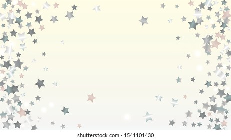 Glowing Background with Confetti of Glitter Star Particles. Sparkle Lights Texture. Birthday pattern. Light Spots. Star Dust. Christmass Design. Explosion of Confetti. Design for Print.