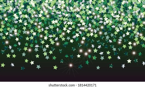 Glowing Background with Confetti of Glitter Star Particles. Sparkle Lights Texture. Celebration pattern. Light Spots. Star Dust. Christmass Design. Explosion of Confetti. Design for Card.