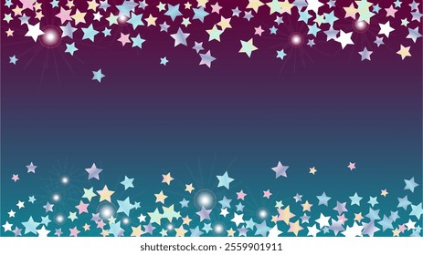 Glowing Background with Confetti of Glitter Star Particles. Sparkle Lights Texture. New Year pattern. Light Spots. Star Dust. Christmass Design. Explosion of Confetti. Design for Advertisement.