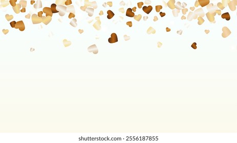 Glowing Background with Confetti of Hearts Glitter Particles. St. Valentine Day. New Year pattern. Light Spots. Explosion of Confetti. Glitter Vector Illustration. Design for Card.