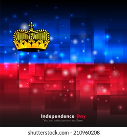Glowing background design. Techno. Abstract. Used as card, greeting, printed materials. Vector. Icon. Image. Picture. Independence Day. State. National. Unusual. Luminous. Flag of Liechtenstein