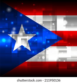 Glowing background design. Techno. Abstract. Used as card, greeting, printed materials. Stock vector. Icon. Image. Picture. Independence Day. State. National. Unusual.  Flag of Puerto Rico