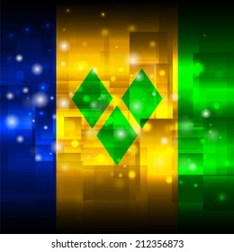 Glowing background design. Techno. Abstract. Used as card, greeting, printed materials. Stock vector. Icon. Image. Picture. Independence Day. State. National. Flag of Saint Vincent and the Grenadines