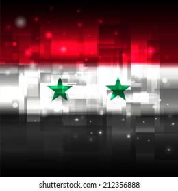 Glowing background design. Techno. Abstract. Used as card, greeting, printed materials. Stock vector. Icon. Image. Picture. Independence Day. State. National. Unusual.  Flag of Syria