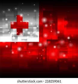 Glowing background design. Techno. Abstract. Used as card, greeting, printed materials. Stock vector. Icon. Image. Picture. Independence Day. State. National. Unusual. Flag of Tonga
