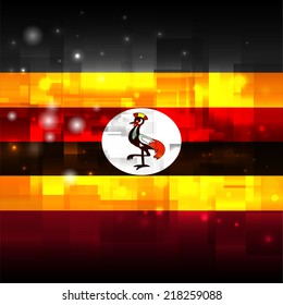 Glowing background design. Techno. Abstract. Used as card, greeting, printed materials. Stock vector. Icon. Image. Picture. Independence Day. State. National. Unusual. Flag of Uganda