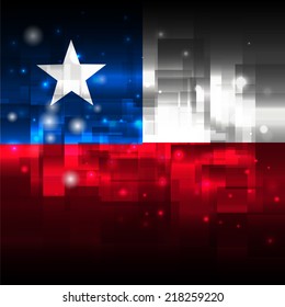 Glowing background design. Techno. Abstract. Used as card, greeting, printed materials. Stock vector. Icon. Image. Picture. Independence Day. State. National. Unusual. Flag of Chile