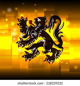 Glowing background design. Techno. Abstract. Used as card, greeting, printed materials. Stock vector. Icon. Image. Picture. Independence Day. State. National. Unusual.  Flag of Flanders
