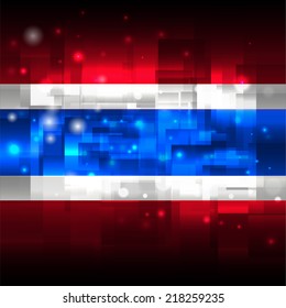 Glowing background design. Techno. Abstract. Used as card, greeting, printed materials. Stock vector. Icon. Image. Picture. Independence Day. State. National. Unusual. Flag of Thailand
