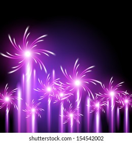 Glowing background with firework