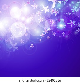 Glowing background with flowers