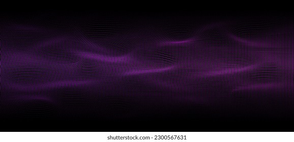 Glowing background with flowing particles. Sparkle particles of wave.