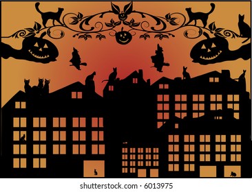 A Glowing Background for Halloween - VECTOR  ELEMENTS DESIGN FOR 31 OCTOBER