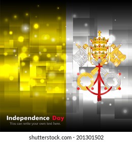 Glowing background. Independence Day. Techno. Abstract.   Vatican flag
