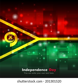 Glowing background. Independence Day. Techno. Abstract.   Flag of Vanuatu