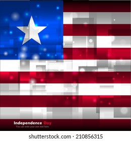 Glowing background. Independence Day. Techno. Abstract. Used as card, greeting, printed materials. Vector. Icon. Image. Illustration.  Flag of Liberia