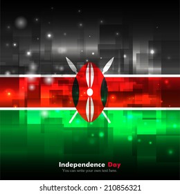 Glowing background. Independence Day. Techno. Abstract. Used as an card, greeting, printed materials. Vector. Icon. Image. Illustration. Flag of Kenya