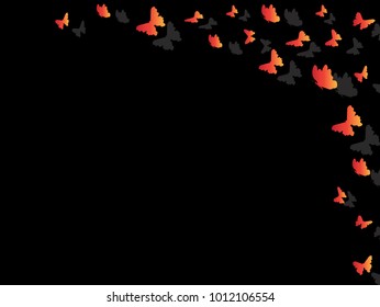 Glowing background with magic butterflies. moths flying at night vector 