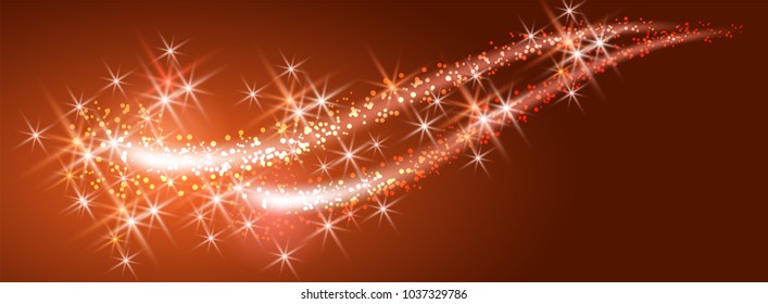Glowing background with neon sparkle curved lines
