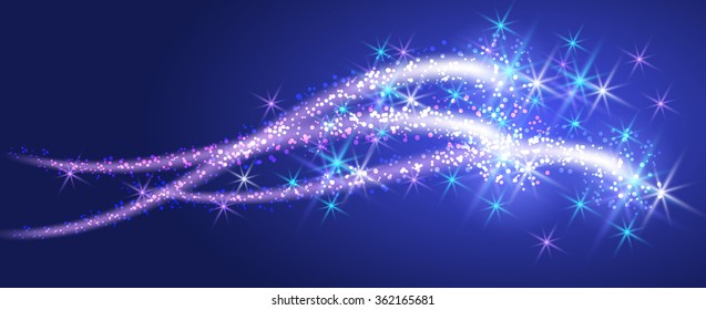 Glowing background with neon sparkle curved lines