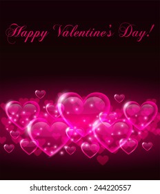 Glowing background with pink hearts
