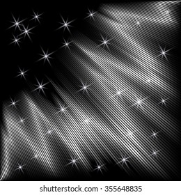 Glowing background with rays and sparkle stars
