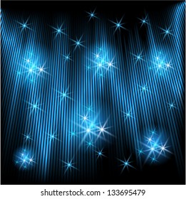 Glowing background with rays and stars
