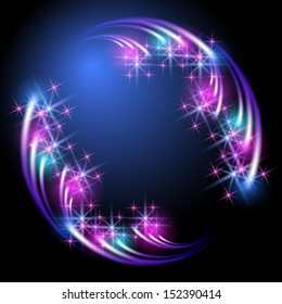 Glowing background with salute and firework