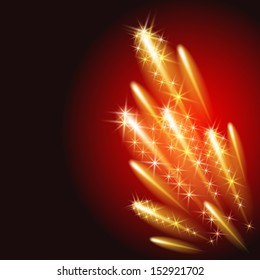 Glowing background with salute and firework