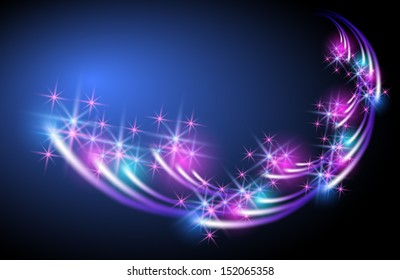 Glowing background with salute, stars and firework