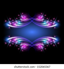 Glowing background with salute, stars and firework