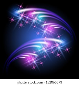 Glowing background with salute, stars and firework