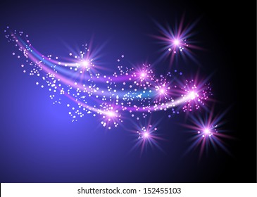 Glowing background with salute, stars and firework