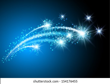 Glowing background with salute, stars and firework