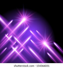 Glowing background with shining stars and neon strips