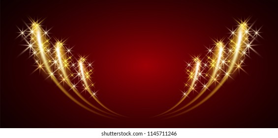 Glowing background with sparkle salute and glowing stars
