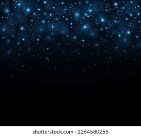 Fondo brillante de partículas de brillo. Fondo luminoso de las bengalas solares. Las chispas azules brillan con especial efecto de luz.