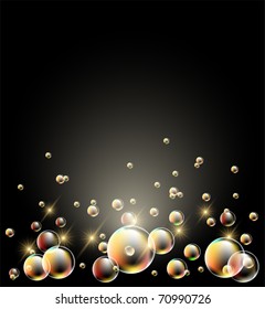 Glowing background with stars and bubbles