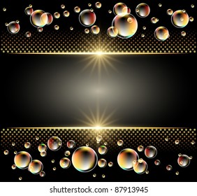 Glowing background with stars and bubbles