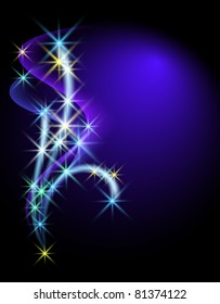 Glowing background with stars and smoke
