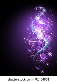 Glowing background with stars and smoke