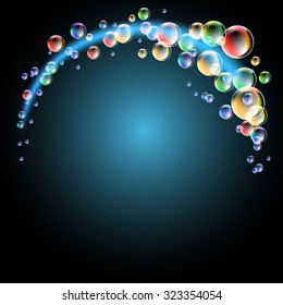 Glowing background with versicoloured bubbles