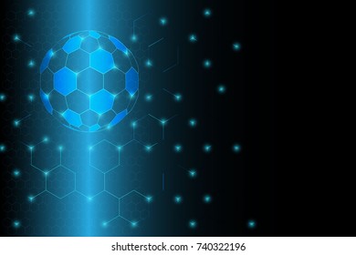 glowing ball and blue hexagonal abstract tech innovation background as technology and future concept, vector illustration