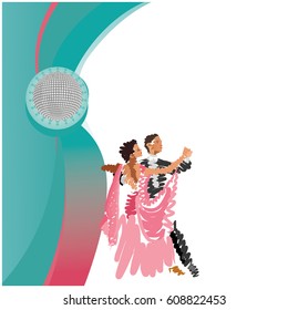 A glowing ball and a couple that dances a waltz