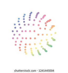 Glowing ball of multicolored dots 