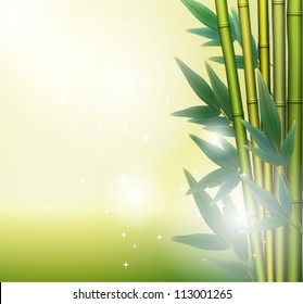 Glowing bamboo background, vector illustration